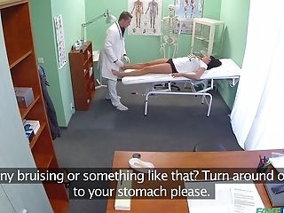 Fledgling Nymph Strips For Her Check-up But Her Fresh Medic Gets Revved On