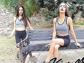 Hot Porn Industry Star And Kim Model In Walk About; Smoke Break With A