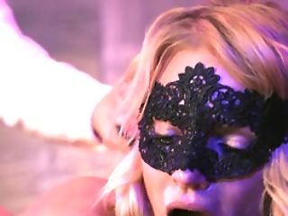 Dude Fucks Masked Woman In Black Stockings At A Masquerade Ball
