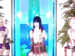 [mmd] Two Times-sense Special Hot Striptease Hinata Sakura Ino Yamanaka Naruto Anime Porn