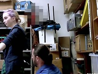 Shoplifting Chick Lexi Lore Gets Her Muff And Jaws Disciplined In The Back Room